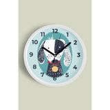 Sevimli Köpek Çocuk Odası Duvar Saati - 25cm - Önü Camlı Beyaz Kasa - Sessiz Mekanizma, JH1061S25BKP