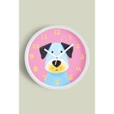 Sevimli Köpek Çocuk Odası Duvar Saati - 30cm - Önü Camlı Beyaz Kasa - Sessiz Mekanizma, JH1024S30BKP