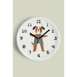 Sevimli Köpek Çocuk Odası Duvar Saati - 35cm - Önü Camlı Beyaz Kasa - Sessiz Mekanizma, JH1088S35BKP