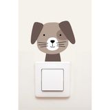 Sevimli Köpek Çocuk Odası Priz Sticker Duvar Sticker 008 - 11 x 10 cm - Renkli