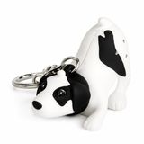 Sevimli Köpek Figürlü Anahtarlık, Siyah Beyaz, ABS Plastik, 10x6.35x3.2 cm, Şık Tasarım, Hediye İçin İdeal