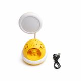 Sevimli Köpek Figürlü LED Masa Lambası ve Gece Lambası, Yıldız Desenli Işıklı Dekoratif Çocuk Odası Aydınlatması, USB Girişli ve Fişe Takılan Ayarlanabilir Başlıklı Masaüstü Gece Işığı