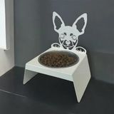 Sevimli Köpek Tasarımlı, Ergonomik Beyaz Kedi ve Köpek Mama ve Su Kabı Tekli Small Model – Paslanmaz Çelik, Dayanıklı Malzeme