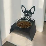 Sevimli Köpek Tasarımlı, Ergonomik Siyah Kedi ve Köpek Mama ve Su Kabı Tekli Small Model – Paslanmaz Çelik, Dayanıklı Malzeme