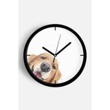 Sevimli Köpek Temalı Çocuk Odası Modern Duvar Saati - 25cm - Önü Camlı Siyah Kasa - Sessiz Mekanizma, JH0015S25SKP