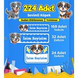 Sevimli Köpek Temalı Okul Kreş Kişiye Özel Isim Etiket Seti - Model 394
