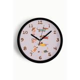 Sevimli Köpekler Modern Duvar Saati - Çocuk Odası Duvar Saati - 25cm - Önü Camlı Siyah Kasa, JH1118S25SKP