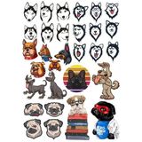 Sevimli Köpekler Sticker Set 25 Parça Telefon, Tablet, Defter, Laptop Sticker