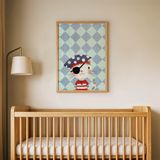 Sevimli Korsan Kedi Çocuk Odası Duvar Posteri Çerçeveli Tablo Duvar Dekorasyonu - 21 x 30 - Ahşap Çerçeveli