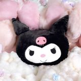 Sevimli Kuromi Yastık & Uyku Arkadaşı Yumuaşak Peluş Kumaş Kuromi Yastık & Yumuşak Peluş Oyuncak - Siyah