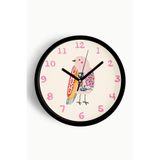 Sevimli Kuş Çocuk Odası Duvar Saati - 35cm - Önü Camlı Siyah Kasa - Sessiz Mekanizma, JH0830S35SKP