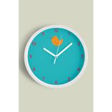 Sevimli Kuş Çocuk Odası Modern Duvar Saati - 35cm - Önü Camlı Beyaz Kasa - Sessiz Mekanizma, JH0427S35BKP