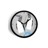 Sevimli Kuş Temalı Modern Duvar Saati - Çocuk Odası - 25cm - Önü Camlı Siyah Kasa - Sessiz Mekanizma, JH0058S25SKP
