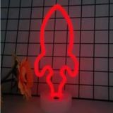 Sevimli LED Neon Işık, Oda Dekoru için, INS Tarzı Ayakta Duran Neon İşaret Gece Lambası, Pil/USB ile Çalışan Estetik Atmosfer Lambası, Yatak Odası, Oturma Odası, Bar Partisi için (Roket)