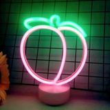 Sevimli LED Neon Işık, Oda Dekoru için, INS Tarzı Ayakta Duran Neon İşaret Gece Lambası, Pil/USB ile Çalışan Estetik Atmosfer Lambası, Yatak Odası, Oturma Odası, Bar Partisi için (şeftali)