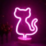 Sevimli LED Neon Işık Oda Dekoru için, INS Tarzı Ayakta Neon İşaret Gece Lambası Tutucu, Pil/USB ile Çalışan Estetik Atmosfer Işık Yatak Odası Oturma Odası Bar Partisi için (Cat2)