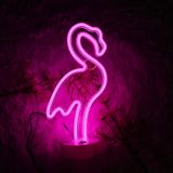 Sevimli LED Neon Işık Oda Dekoru için, INS Tarzı Ayakta Neon İşaret Gece Lambası Tutucu, Pil/USB ile Çalışan Estetik Atmosfer Işık Yatak Odası Oturma Odası Bar Partisi için (Flamingo)