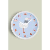Sevimli Martı Çocuk Odası Duvar Saati - 25cm - Önü Camlı Beyaz Kasa - Sessiz Mekanizma, JH1012S25BKP