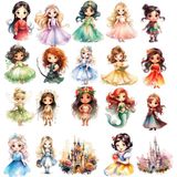 Sevimli Masal Karakterleri Sticker Set 1 20 Parça Telefon, Tablet, Defter, Laptop Sticker
