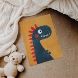 Sevimli Mavi Dinozor Çocuk Odası Duvar Posteri Çerçeveli Tablo Duvar Dekorasyonu - 30 x 40 - Çerçevesiz Poster
