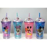 Sevimli Mickey Mouse Işıklı Pipetli Boncuklu Suluk & Bardak 400 ml ALK3147 - 1 lt - 000-Siyah