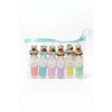 Sevimli Mini Fosforlu Keçeli Kalem-6lı Set-Mini Ayıcık Başlıklı-fosfor02