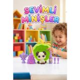 Sevimli Minişler Işıklı Yeşil Elma Yuvalı Pet Shop Oyun Seti Kaleme Takılabilir Beyaz Köpek Figürlü ve Aksesuarlı Çocuk