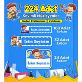 Sevimli Müzisyen Temalı Okul Kreş Kişiye Özel Isim Etiket Seti - Model 503