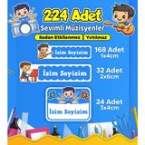 Sevimli Müzisyen Temalı Okul Kreş Kişiye Özel Isim Etiket Seti - Model 505