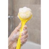 Sevimli Ördek Figürlü Uzun Saplı Banyo Sırt Yıkama Fırçası Yumuşak Kıllı Duş Fırçası - Sarı