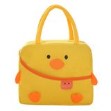 Sevimli ördek öğle yemeği çantası yeniden kullanılabilir öğle yemeği kutusu Tote çanta Kawaii hayvan öğle yemeği çantası soğutucu çanta piknik ofis iş seyahat için