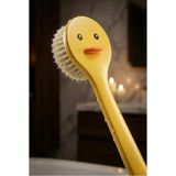 Sevimli Ördek Tasarımlı Uzun Saplı Banyo ve Sırt Fırçası - Masaj Etkili Vücut Peeling Fır�