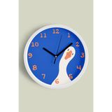 Sevimli Ördek/Kaz Tasarım Çocuk Odası Duvar Saati - 25cm - Önü Camlı Beyaz Kasa - Sessiz Mekanizma, JH0665S25BKP