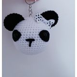 Sevimli Panda Amigurumi Organik Anahtarlık Oyuncak