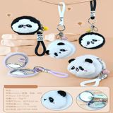Sevimli Panda Tasarımlı Peluş Anahtarlıklı Ayna 1766574361405