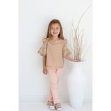 Sevimli Pantolonlu Bluz Takım, Kız Çocuk Yazlık Giyim, Mevsimlik, Baharlık Giyim - 002-Tarçın - 3 Yaş