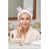 Sevimli Peluş Makyaj Spa Saç Bandı Bandana (beyaz)