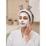 Sevimli Peluş Makyaj Spa Saç Bandı Bandana (gri)