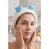 Sevimli Peluş Makyaj Spa Saç Bandı Bandana (mavi)