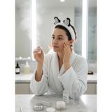 Sevimli Peluş Makyaj Spa Saç Bandı Bandana (siyah)