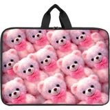 Sevimli Pembe Ayıcıklar Desenli Proje Çantası Evrak Çantası Büyük Boy Proje - Resim - Çizim Çantası