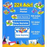 Sevimli Pilot Temalı Okul Kreş Kişiye Özel Isim Etiket Seti - Model 336