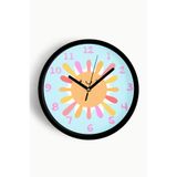 Sevimli Renkli Güneş Çocuk Odası Duvar Saati - 35cm - Önü Camlı Siyah Kasa - Sessiz Mekanizma, JH0834S35SKP