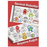 Sevimli Robotlar Aktivite Boyama Kağıdı 2,5 Metre Dev Boy Çocuklar Anaokulları