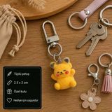 Sevimli Sarı Peluş Charm Anahtarlık Tüylü Mini Çanta Aksesuarı Hediye Anahtarlık