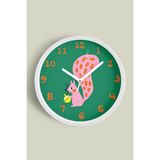 Sevimli Sincap Çocuk Odası Duvar Saati - 35cm - Önü Camlı Beyaz Kasa - Sessiz Mekanizma, JH0827S35BKP