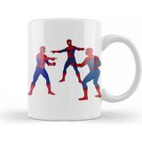 Sevimli Spiderman Tasarımlı Porselen Kupa Bardak, Beyaz Renk - Seçenek 1