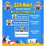 Sevimli Tamirci Usta Temalı Okul Kreş Kişiye Özel Isim Etiket Seti - Model 253