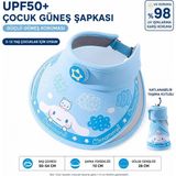 Sevimli Tavşan Cinnamorol Desenli Mavi Çocuk Güneş Şapkası UPF50+ Uv Korumalı Katlanabilir Vizör 3-12 Yaş Mavi - Tek Beden - 01-Mavi