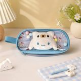 Sevimli Tavşan Cinnamoroll Desenli Peluş Kalem Kutusu ve Rozet Seti - 0-Kahverengi - Seçenek 1